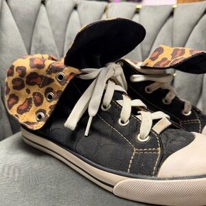 Coach Leopard Print Black Sneakers